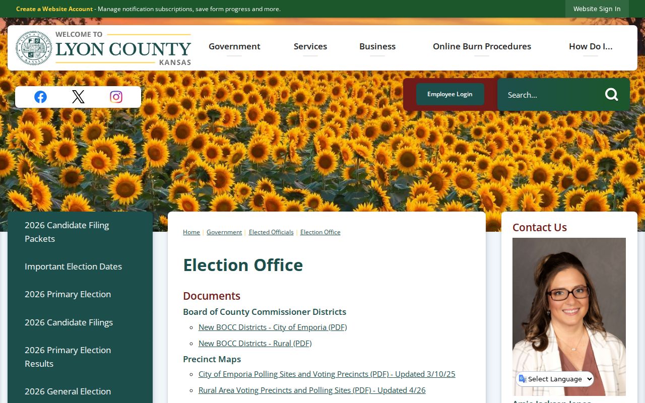 Lyon County Election Office precinct and voter resources