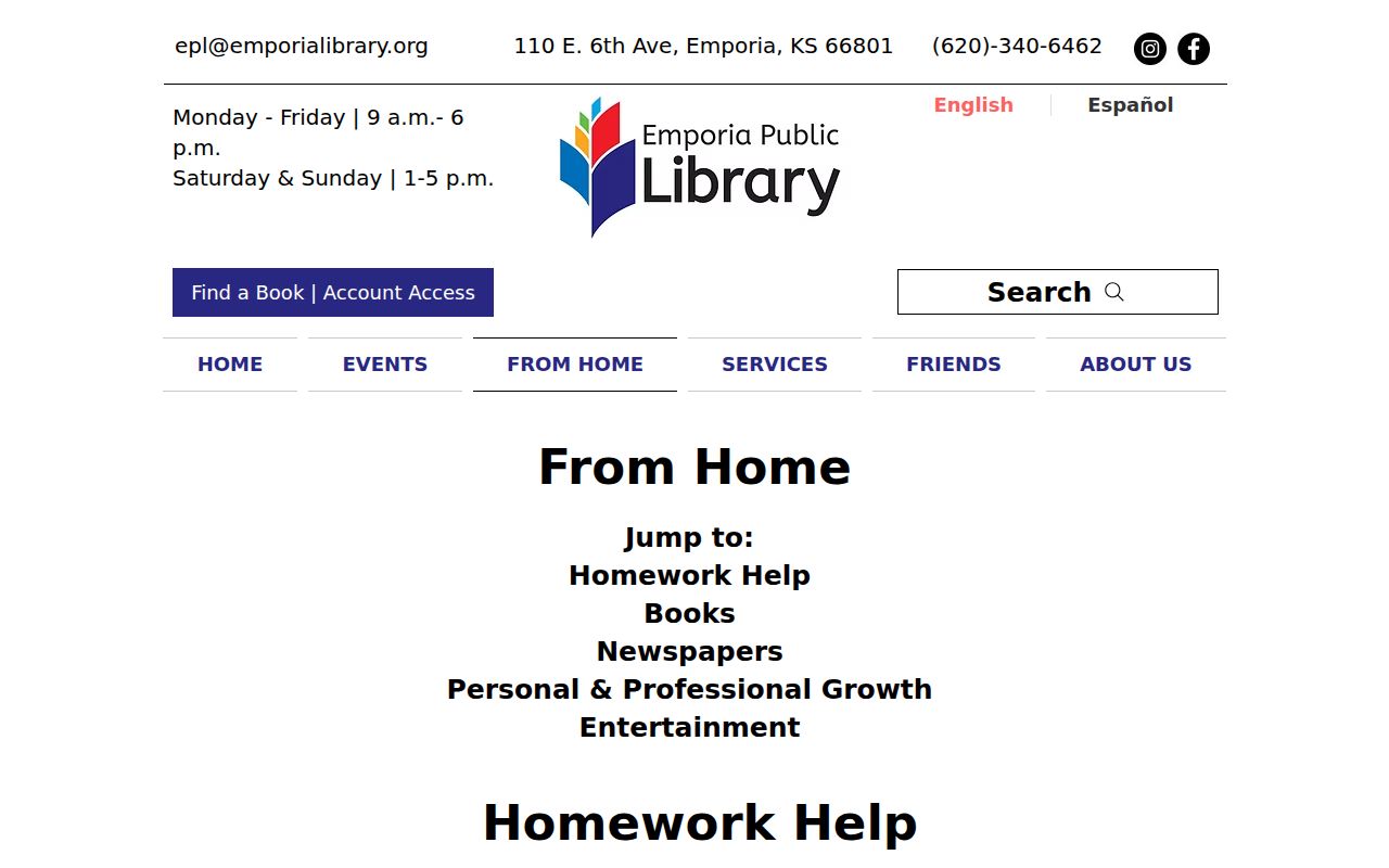 Emporia Public Library research resources for newspapers and local history