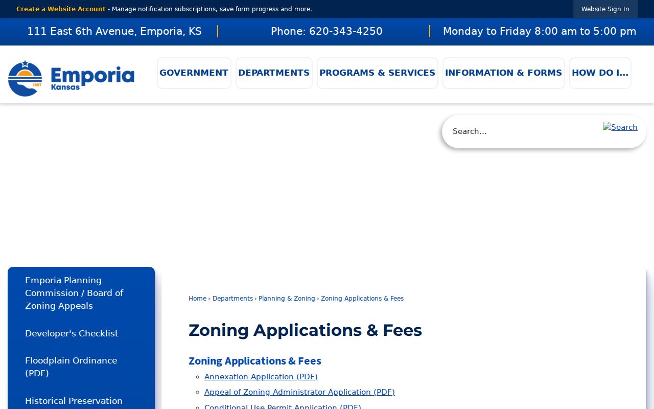 Emporia ZIP code directory zoning and address forms